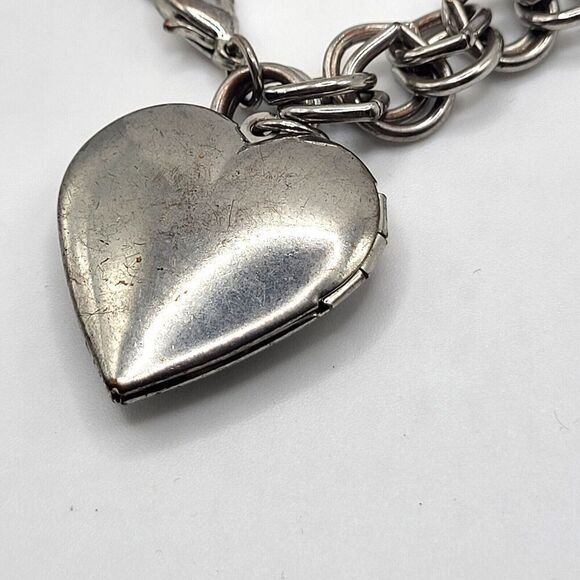 Monnogrammed G Locket Bracelet Chunky Charm 8.5in - Picture 2 of 4